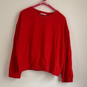 Zara Red Crewneck Sweatshirt